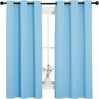 NICETOWN Light Blue Curtains for Nursery, Thermal Insulated Grommet Room Darkning Curtain Panels for Bedroom/Living Room, Privacy Drapes for Classroom(1 Pair, W42 x L63 inches, Blue)