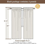 Chyhomenyc Sheer Lemon Curtains 90 inches Long 2 Panels, Light Filtering Soft Airy Solid Elegant Voile Window Treatment Drapes for Bedroom Living Room, 42Wx90L Inches