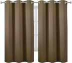 LEMOMO Brown Thermal Blackout Curtains/38 x 63 Inch/Set of 2 Panels Room Darkening Curtains for Bedroom