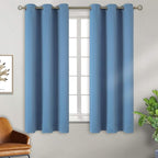 BGment Blackout Curtains for Bedroom - Grommet Thermal Insulated Room Darkening Curtains for Living Room, Set of 2 Panels (38 x 63 Inch, Faded Denim)