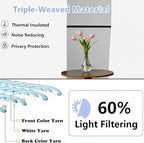 Simplebrand Ava Ivory Short Light Filtering Curtains for Bedroom 54 Inches Long 2 Panels Set, Solid Thermal Insulated, Energy Saving Window Treatment Curtains Light Filtering Drapes, W40 x L54 Inch