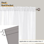 Aiyufeng White Sheer Curtains for Living Room 45 inch Length 2 Panels Set, Rod Pocket Semitransparent Balance Privacy & Light Vertical Sheer Drapes for Bedroom, W40 x L45