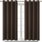 BGment Blackout Curtains for Living Room - Grommet Thermal Insulated Room Darkening Curtains for Bedroom, 2 Panels of 52 x 54 Inch, Brown