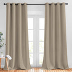 NICETOWN Blackout 102 inch Curtains for Living Room, Grommet Thermal Insulated Room Darkening Curtains for Bedroom/Living Room, 2 Panels, W52 x L102, Taupe