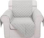 Recliner Chair Covers Reversible Sofa Cover Couch Cover for Pets Lazy Boy Furniture Protector(23''Chair,Light Grey/Light Grey)