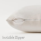 GIGIZAZA Velvet Pillow Covers 24x24 Decorative Pillows Pack of 2 Ivory
