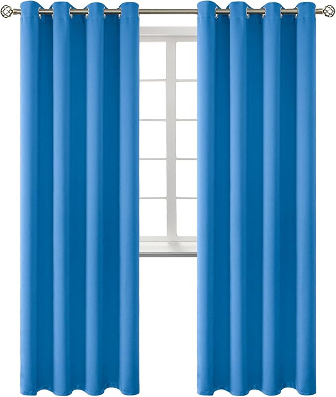 BGment Classic Blue Blackout Curtains for Living Room 84 Inch - 2 Panels
