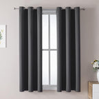 ChrisDowa Grommet Blackout Curtains for Bedroom and Living Room - 2 Panels Set Thermal Insulated Room Darkening Curtains (Dark Grey, 38W x 45L)