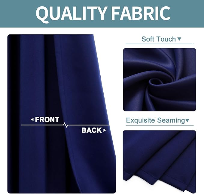 ChrisDowa Blackout Curtains for Bedroom and Living Room 40 Inches Long