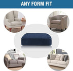 H.VERSAILTEX Velvet Stretch Couch Cushion Cover Plush Cushion Slipcover for Chair Loveseat Sofa Cushion Furniture Protector Seat Cushion Sofa Cover (3 Piece XL Sofa Cushion Covers, Navy)