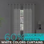Joydeco Blackout Curtains 95 Inch Length 2 Panels Set, Thermal Insulated Curtains& Drapes 2 Burg, Room Darkening Grommet Drapes for Living Room Bedroom Window (Greyish White, W52 x L95 Inch)