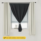 Sovtfides Adhesive Blackout Curtains- Self Stick Curtain No Rod Needed Easy to Hang Curtain, Use for Bedroom, Living Room, Dining Room, Kitchen, 59" W X 96" L, Black, 1 Panel