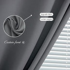 Sovtfides Magic Tape Blackout Curtains for Bedroom No Drillng Self Adhesive Curtains No Rod Small Window, 47" W X 84" L, Grey, 1 Panel