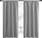 NICETOWN Blackout Curtains Panels for Window - Thermal Insulated Rod Pocket Blackout Drapes/Draperies for Living Room (2 Panels, W42 x L63 inches, Silver Grey)