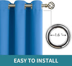 BGment Classic Blue Blackout Curtains for Bedroom 54 Inch Long - 2 Panels