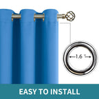 BGment Short Curtains for Small Window 45 Inch Long - Classic Blue 2 Panels