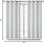 BGment Room Darkening Curtains 45 Inches Long - Grommet Thermal Insulated Drapes Window Treatment Curtains for Bedroom, 2 Panels, 52 x 45 Inch, Greyish White