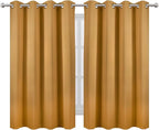LEMOMO Mustard Yellow Thermal Blackout Curtains/52 x 54 Inch/Set of 2 Panels Room Darkening Curtains for Bedroom