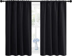 NICETOWN Black Blackout Curtains and Drapes 48 inches Long, Privacy RV Draperies for Small Windows, Thermal Insulated Curtain Panels (42" Wide, 2 Panels)