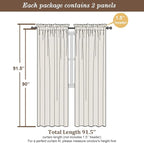 Chyhomenyc White Sheer Curtains 90 Inches Long 2 Panels, Light Filtering White Curtains for Living Room, Soft Gentle Voile Rod Pocket Bedroom Window Drapes, 59Wx90L Inch, 2PCS