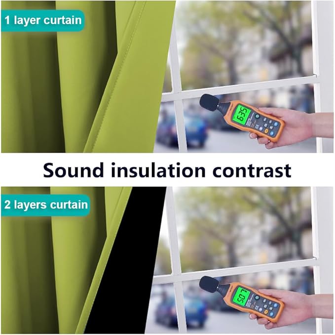 NICETOWN 100% Blackout Window Curtain Panels, Fresh Green, 2 Pieces, 70-inch Wide Per Panel, Full Light Blocking Drapes with Black Liner for Nursery, 72-inch Drop Thermal Insulated Draperies