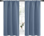 NICETOWN RV Blackout Curtains for Camper Windows, Short Blackout Curtains & Drapes, Thermal Insulated Blackout Curtain Panels for Kids Room, Play Room (Stone Blue, 29" Wide by 40" Long, 2 PCs)