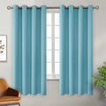 BGment Aqua Blue Room Darkening Curtains 63 Inch for Bedroom - 2 Panels