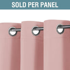 H.VERSAILTEX Pink Blackout Curtain for Living Room Thermal Insulated Window Treatment Curtain Extra Long 120 inch Length Energy Saving Solid Grommet Blackout Drape, 1 Panel, Baby Pink, 52" W x 120" L