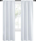 NICETOWN Greyish White Window Curtain Panels - Thermal Insulated Rod Pocket Room Darkening Curtain Sets for Bedroom (Greyish White, 2 Panels, 34 in x 72 in (W x L))