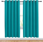 NICETOWN Peacock Teal Blackout Draperies Curtains for Kids Room, Window Treatment Thermal Insulated Solid Grommet Blackout Drape Panels for Bedroom (Set of 2, 70 by 72 inches)