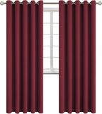 BGment Blackout Curtains for Bedroom - Grommet Thermal Insulated Room Darkening Curtains for Living Room, Set of 2 Panels (70 x 84 Inch, Burgundy)