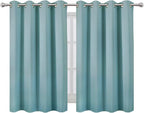 LEMOMO Stone Blue Thermal Blackout Curtains/52 x 45 Inch/Set of 2 Panels Room Darkening Curtains