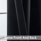 Yakamok Blackout Sliding Glass Door Curtains, Thermal Insulated Window Treatment Drapes for Patio Doors, Grommet Extra Wide Curtain Panels for Living Room, Bedroom (1 Panel, Black, 100W x 84L)