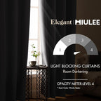 MIULEE Blackout Curtains Room Darkening Thermal Insulated Drapes Solid Window Treatment Set Grommet Top Light Blocking Curtain for Living Room/Bedroom 2 Panels 42 x 84 inch Length Grey