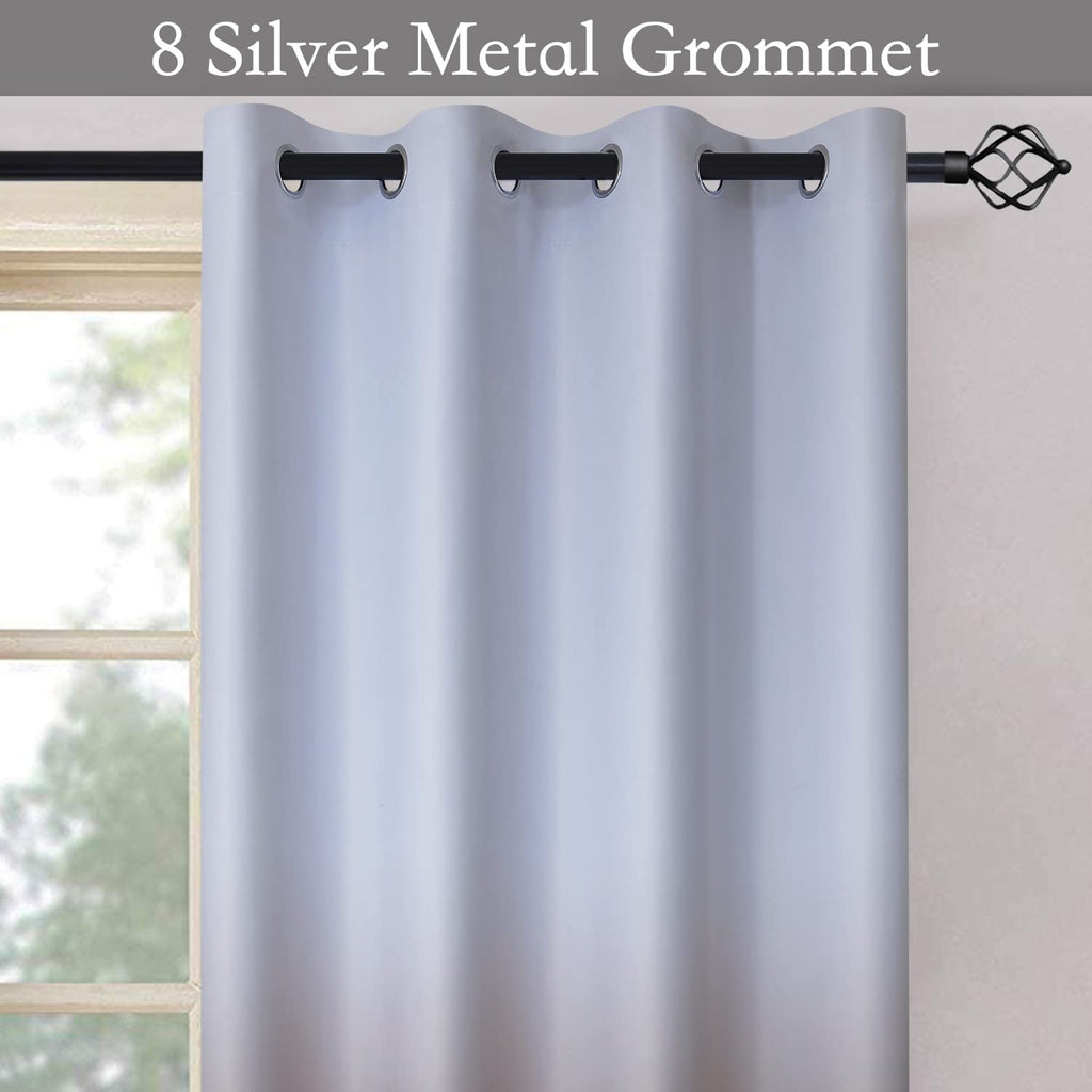 SimpleHome Ombre Gradient Brown White to Gray Curtains for Bedroom, 52Wx63L