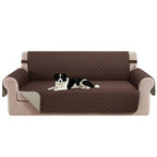Luxshare Home Reversible Couch Cover for 3 Cushion, Sofa, Chocolate/Beige