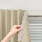 Self Adhesive Portable Blackout Curtains for Bedroom Easy to Install Window Thermal Lnsulated Kitchen Room Darkening Small Window Curtains, Cortinas Para Cuarto, 59"W X 71"L, Beige, 1 Panel