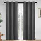Yakamok 84 Inch Long Blackout Curtains for Bedroom, Thermal Insulated Room Darkening Curtains, Light Blocking Blackout Drapes for Living Room- 2 Panels,42x84 Inch, Charcoal Grey