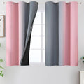 Estelar Textiler Ombre Grey and Pink Blackout Curtains for Bedroom 54 Inch