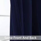 Yakamok Room Darkening Curtains 52x63 inch Length Navy Blue-Living Room