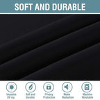 H.VERSAILTEX Blackout Curtain for Living Room Small Window Kitchen Blackout Curtains 45 inch Length Energy Saving Solid Grommet Blackout Drape, One Panel, Jet Black, 52" W x 45" L
