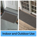 GORILLA GRIP® Ultra Absorbent Front Door Mat Outside Entrance, 72x24, Traps Dirt and Moisture, HydroABSORB Indoor Outdoor Doormat Holds 2.75 Cups Water, Stain and Fade Resistant Welcome Mat, Charcoal