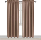 DWCN Blackout Curtains Room Darkening Thermal Insulated Bedroom Curtains Window Curtain Panels, 52 x 84 inches Long, Set of 2 Khaki Rod Pocket Drapes