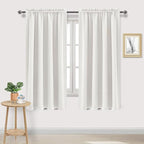 DWCN Blackout Curtains Thermal Insulated, Energy Saving & Noise Reducing Bedroom and Living Room Curtains, Ivory, W 52x L 63 Inch, Set of 2 Rod Pocket Curtain Panels