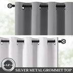 Yakamok 100% Blackout Curtain Panels 63 inches Cold and Light Blocking Drapes for Nursery, 2 Thick Layers Thermal Insulated Draperies (2 Pieces, 50 Wide Each Panel, Dove Grey/White Backing)