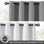 Yakamok Dove Grey 100% Blackout Curtains 84 Inches Long 50" Wide 2 Panel