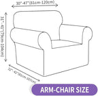 ZNSAYOTX Chair Cover with Arms (30"-47"), New Striped Sofa Chair Covers for Living Room, Dogs Pet Friendly Anti-Slip Chair Protector Spandex Armchair Slipcovers (Light Grey, Chair)