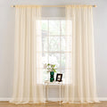 MIULEE Cream Beige Sheer Curtains 54 X 120 Inches, 2 Panels