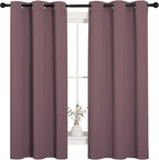 NICETOWN Dry Rose Blackout Curtains for Bedroom (1 Pair, 42 x 63 inches), Farmhouse Thermal Insulated Room Darkening Drapes for Windows