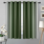 SimpleHome Ombre Room Darkening Curtains for Bedroom, Gradient Sage Green to Grey White Light Blocking Thermal Insulated Grommet Window Curtain/Drapes for Living Room,2 Panels, 52x63 inches Length